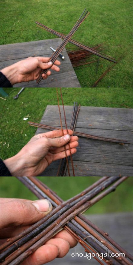 藤条编织篮子的教程 藤编篮子手工制作步骤 -  www.shougongdi.com