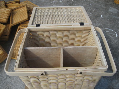 双提手藤篮|手工藤编篮|年货收纳篮|豪华礼品篮生产